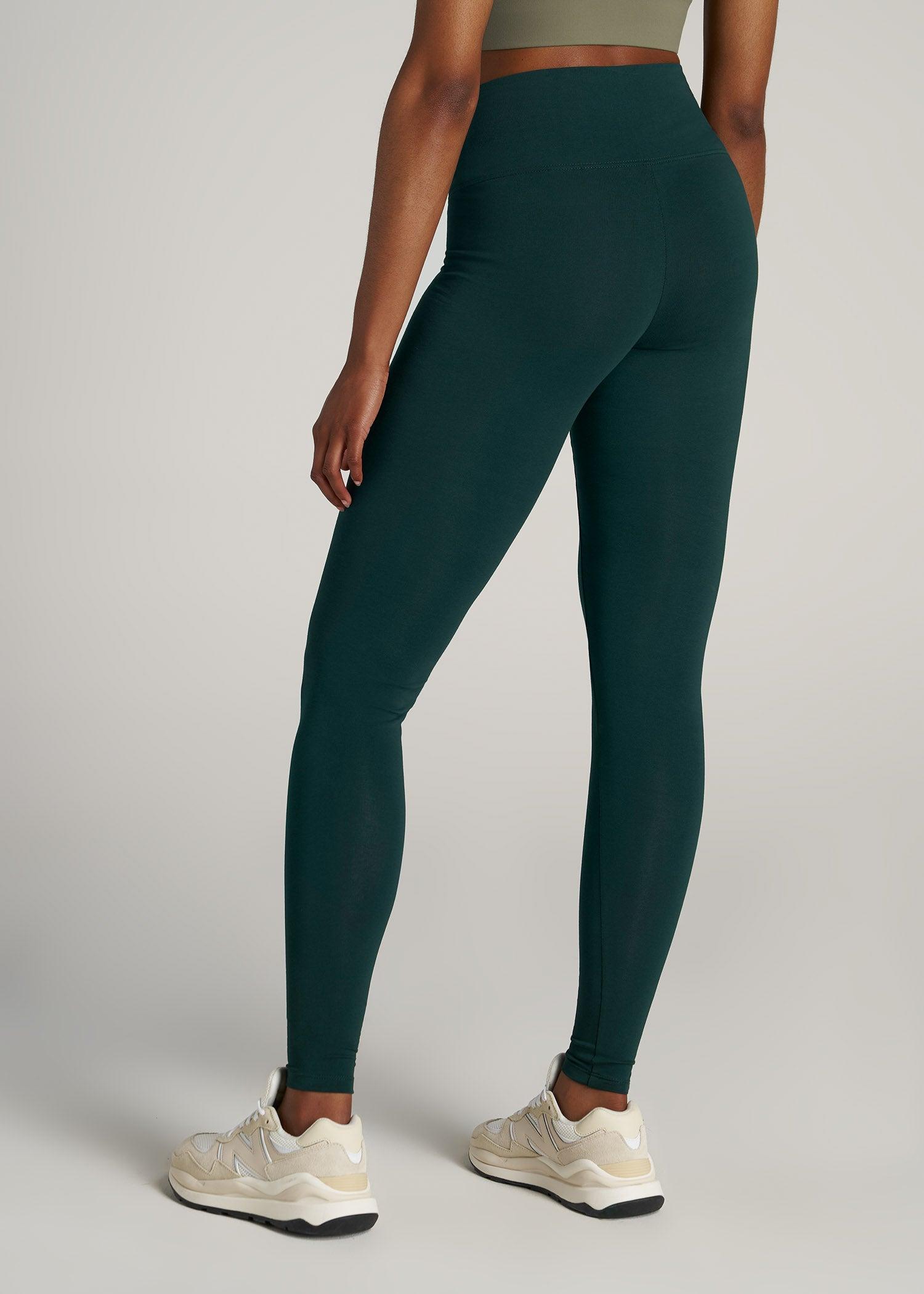 Cotton Leggings for Tall Women in Emerald Female Product Image