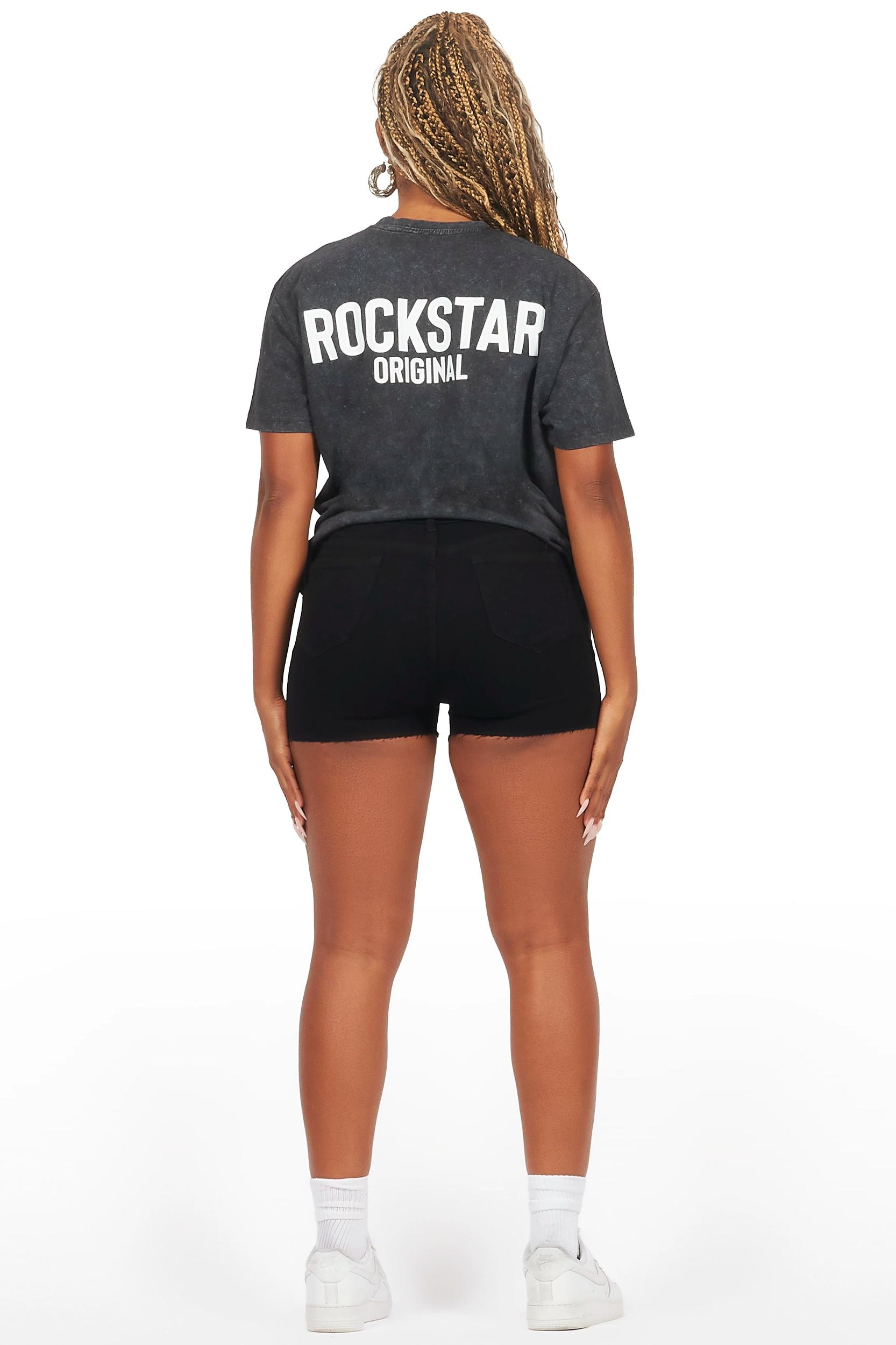 Vianka Black Denim Short Set Female Product Image