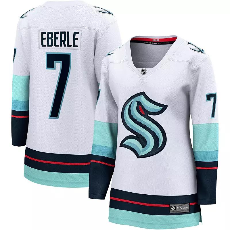 Women's Fanatics Branded Jordan Eberle White Seattle Kraken Away Premier Breakaway Player Jersey,  Product Image