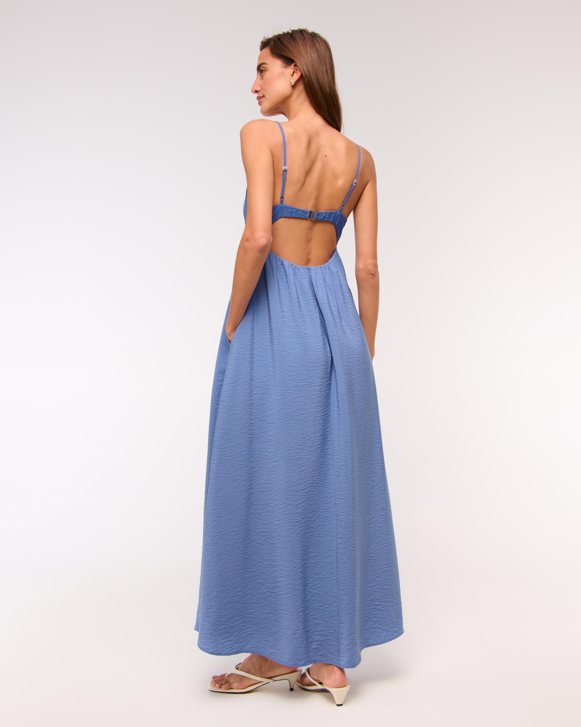 Bra-Free Clasp-Back Flowy Maxi Dress Product Image