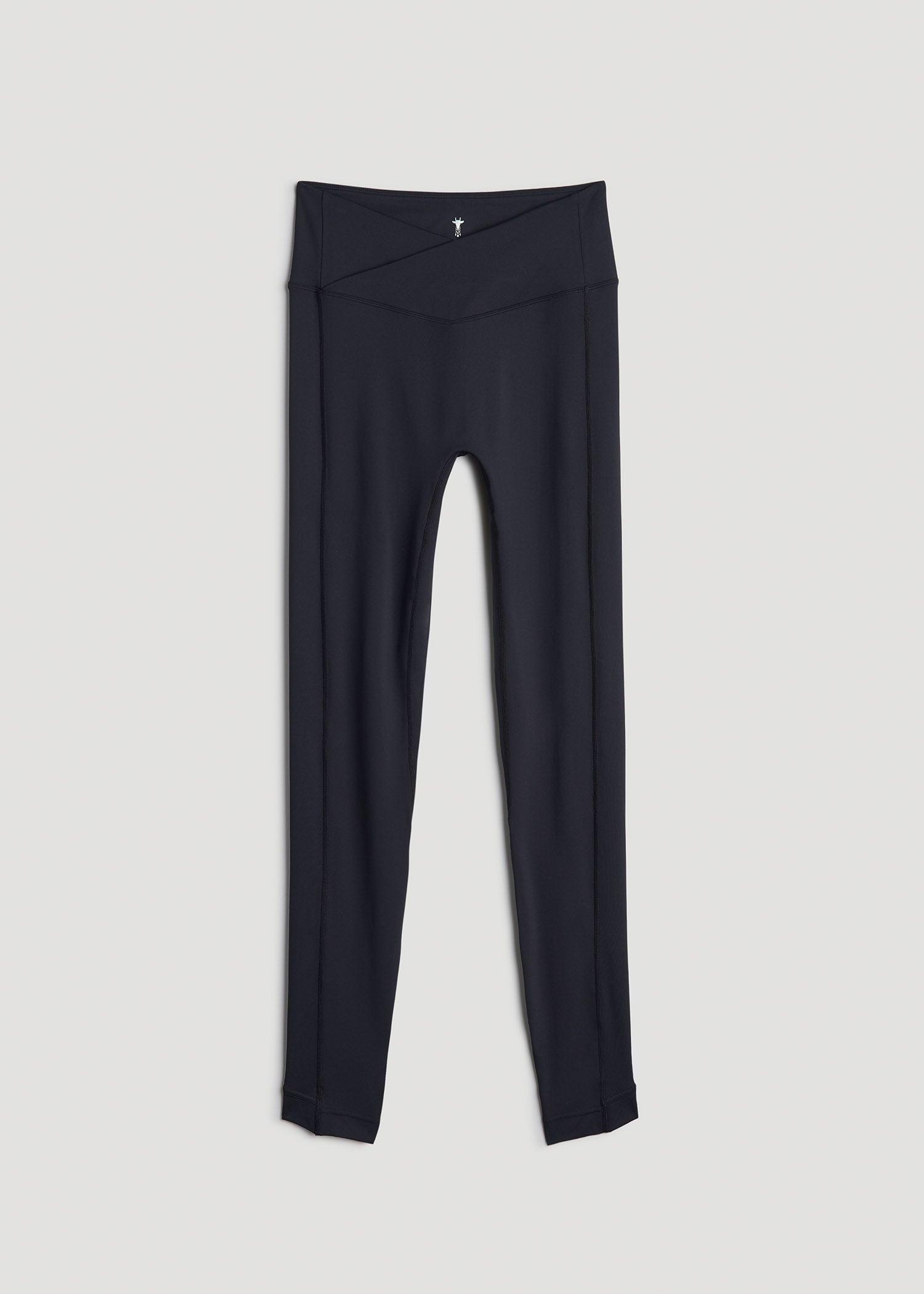 Balance Cross Over Leggings for Tall Women in Black Female Product Image