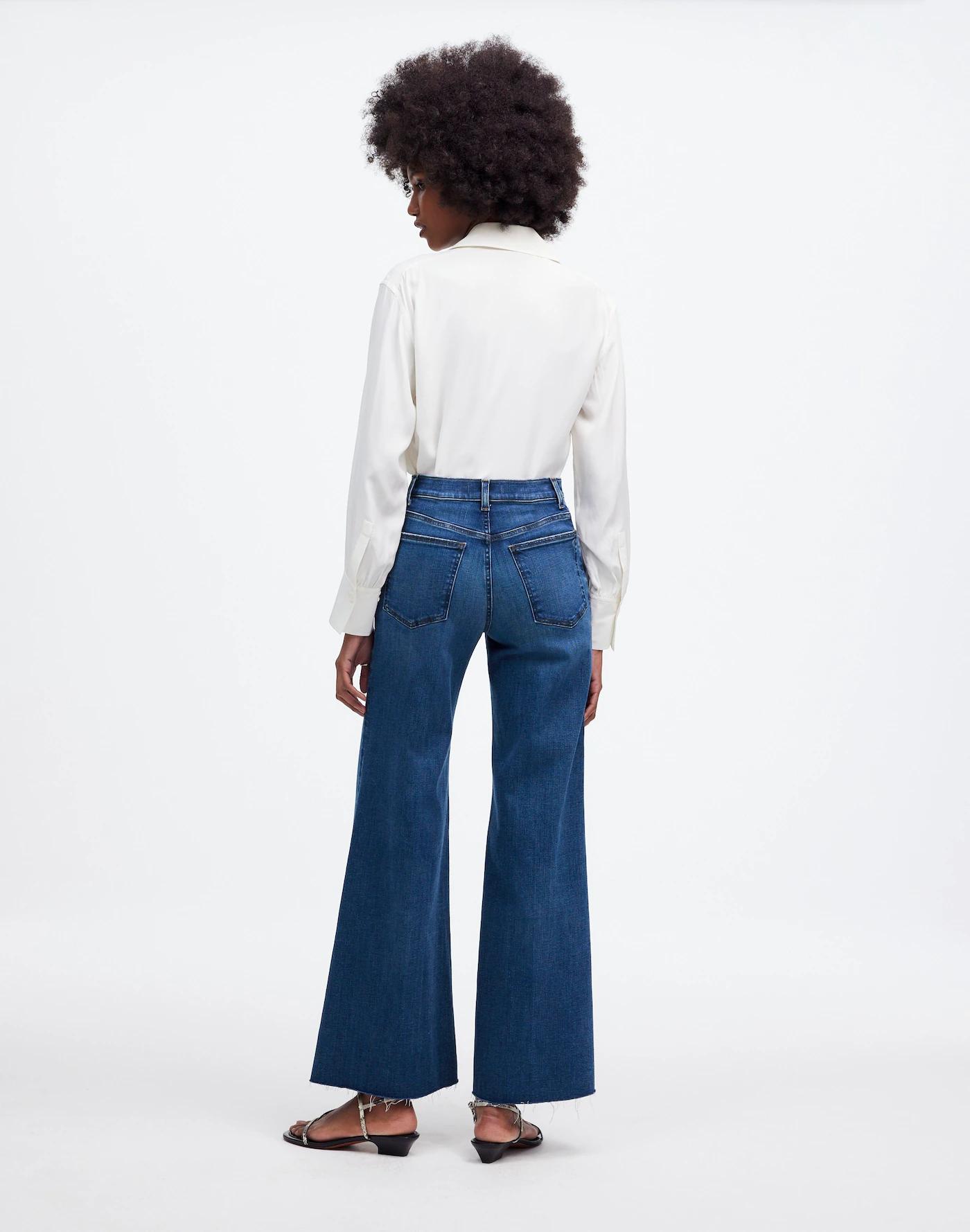 Tall Flared Wide-Leg Crop Jeans Product Image