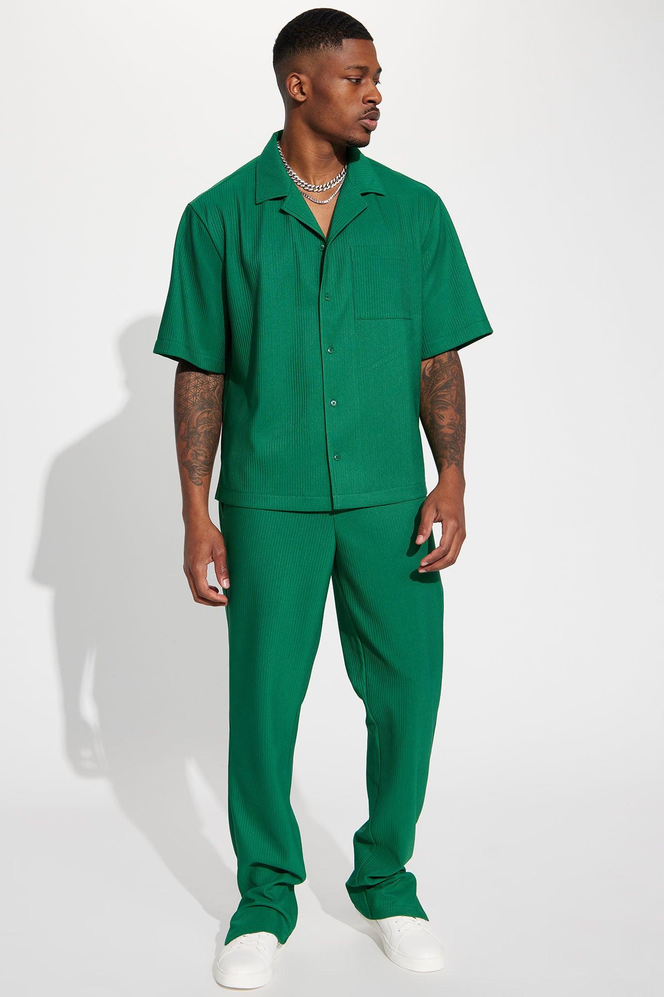 Show Up Slim Slit Pants - Green Product Image
