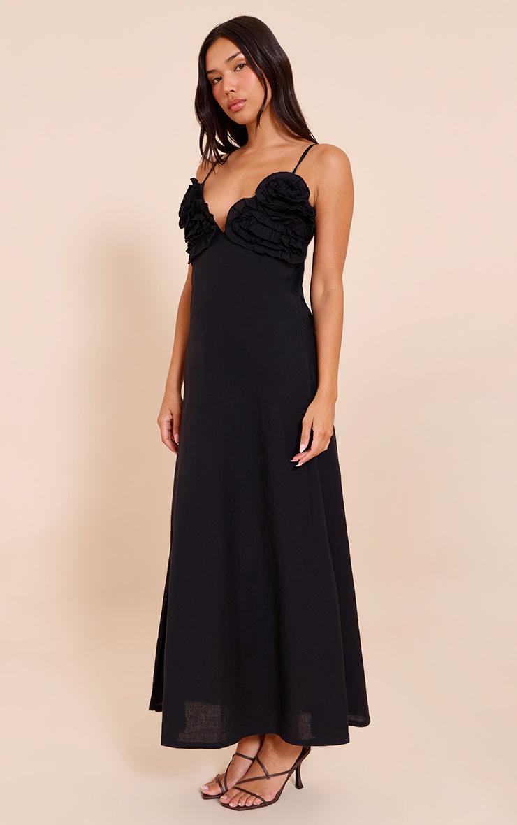  Black Floral Bust Maxi Dress Product Image