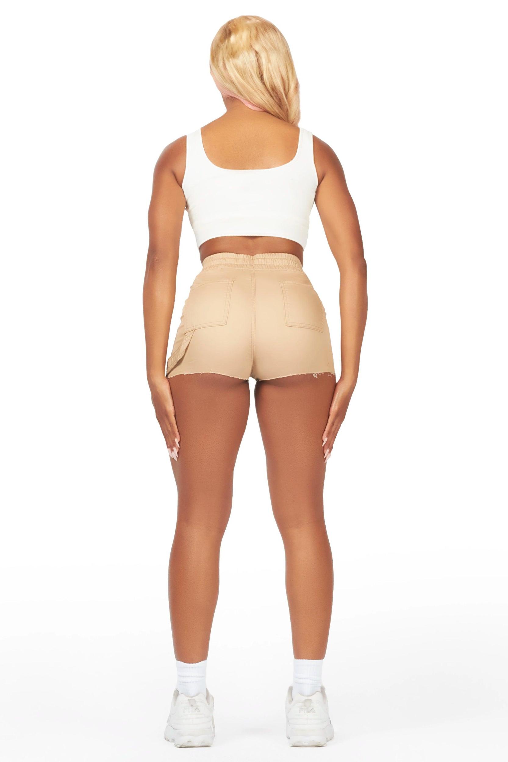 Kikilomo Tan Cargo Short Female Product Image