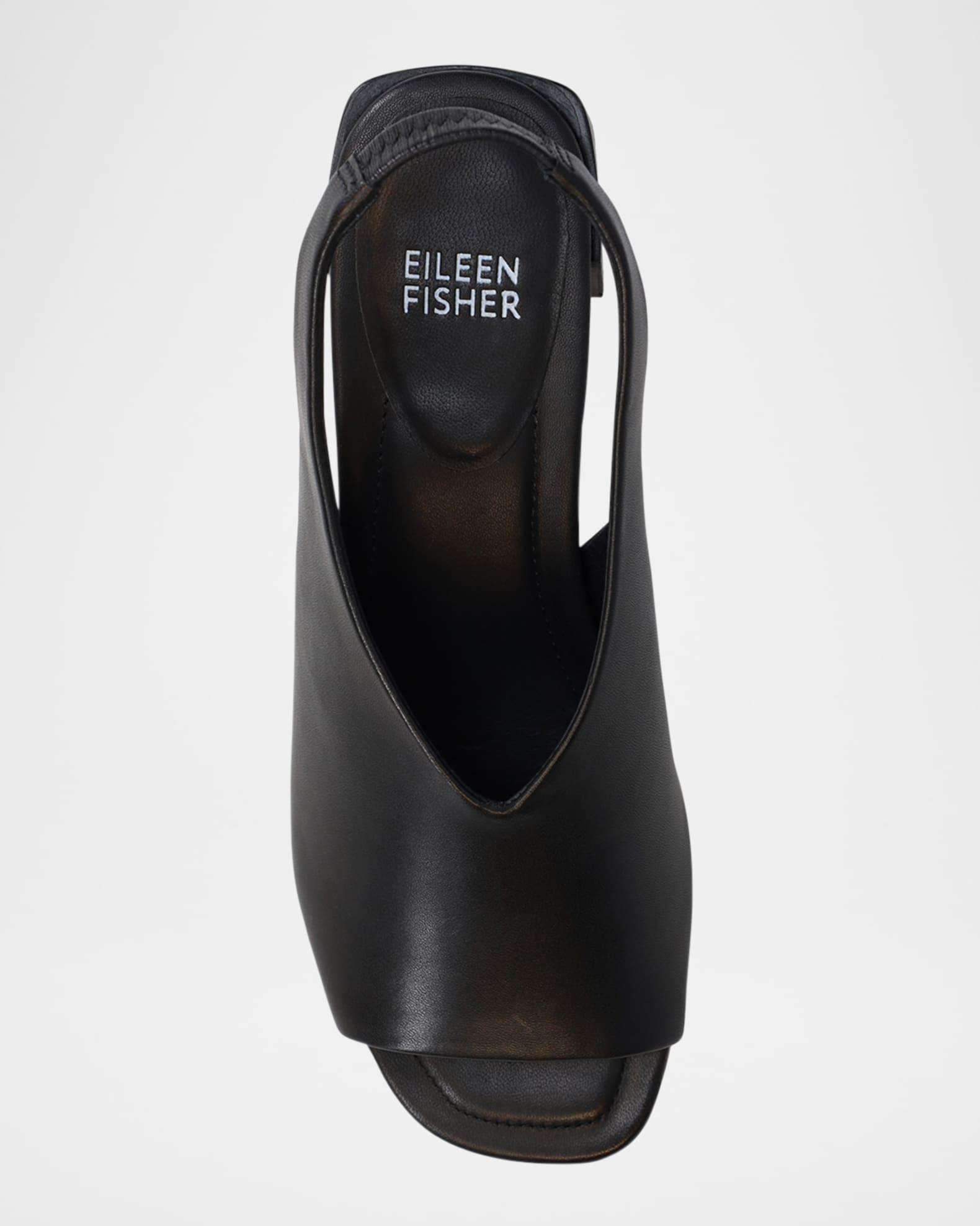 Leather Peep-Toe Slingback Pumps Product Image