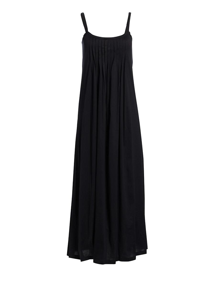 Womens Juliet Pleated Cotton Long Chemise Product Image