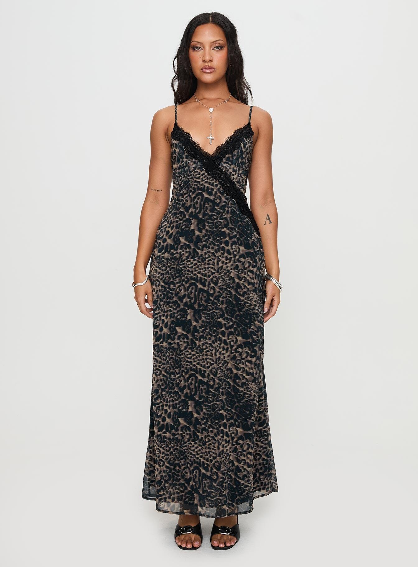Rosalba Maxi Dress Leopard Product Image
