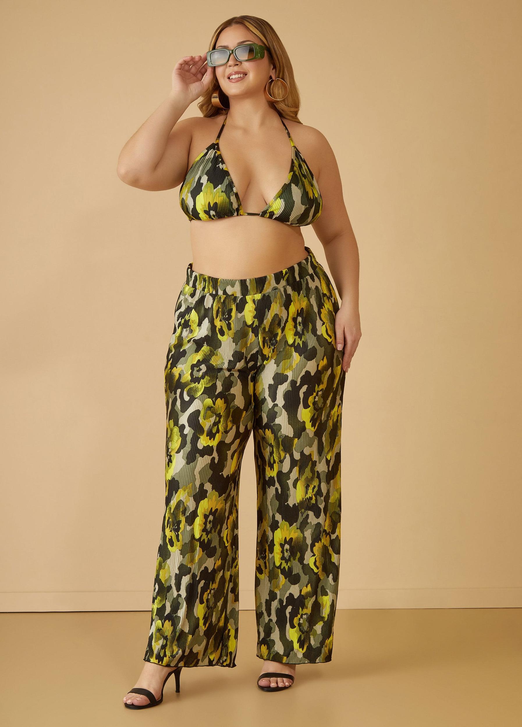 Printed Plisse Bralette Product Image