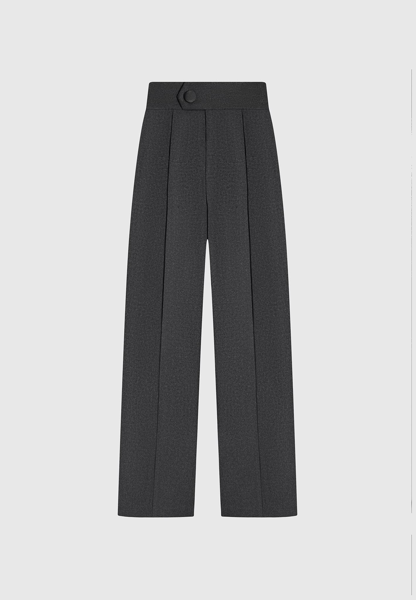 Elsa - High Waisted Tailored Trousers - Dark Grey Female Product Image