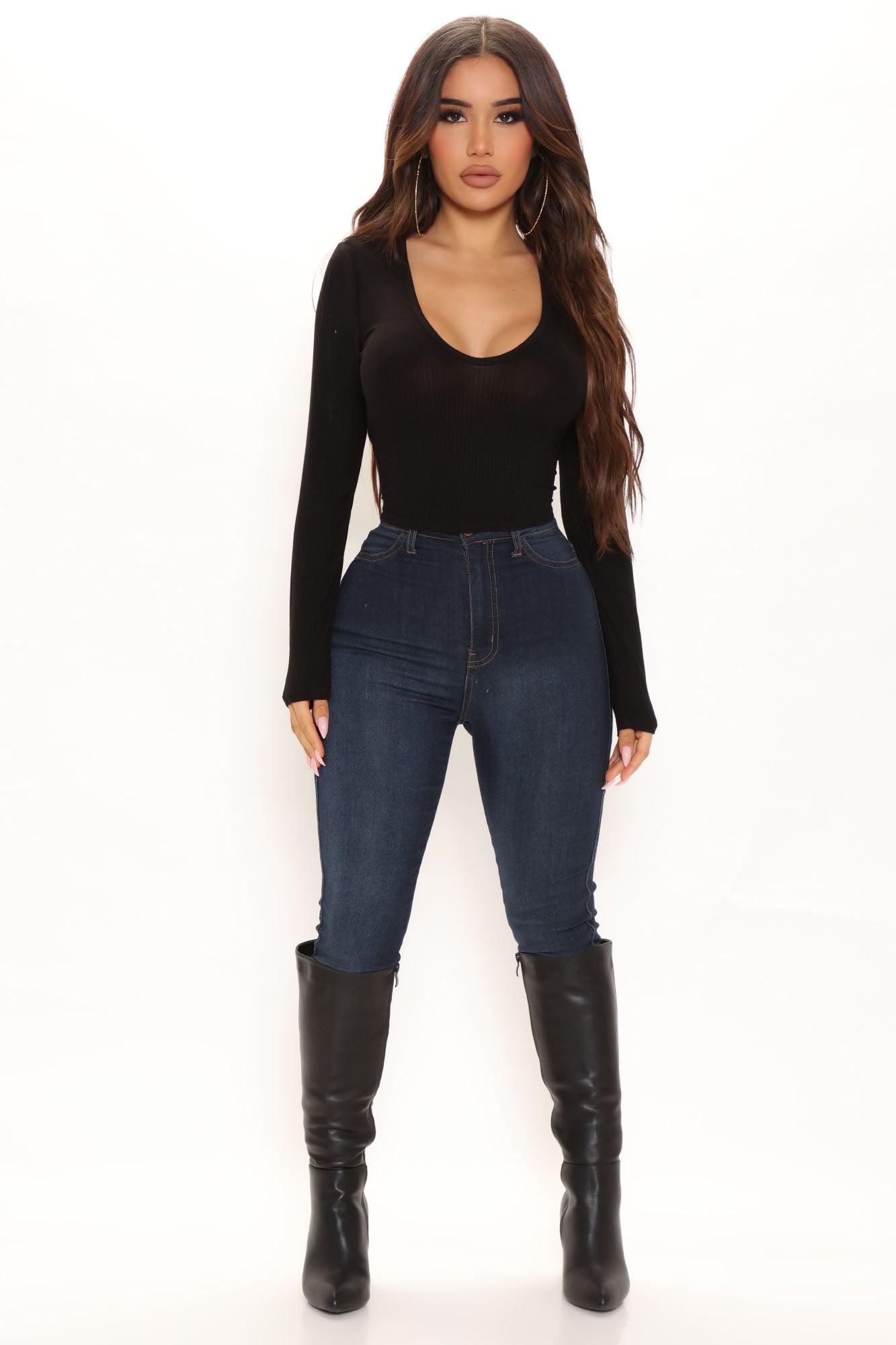 Make It Easy Long Sleeve Top - Black Product Image