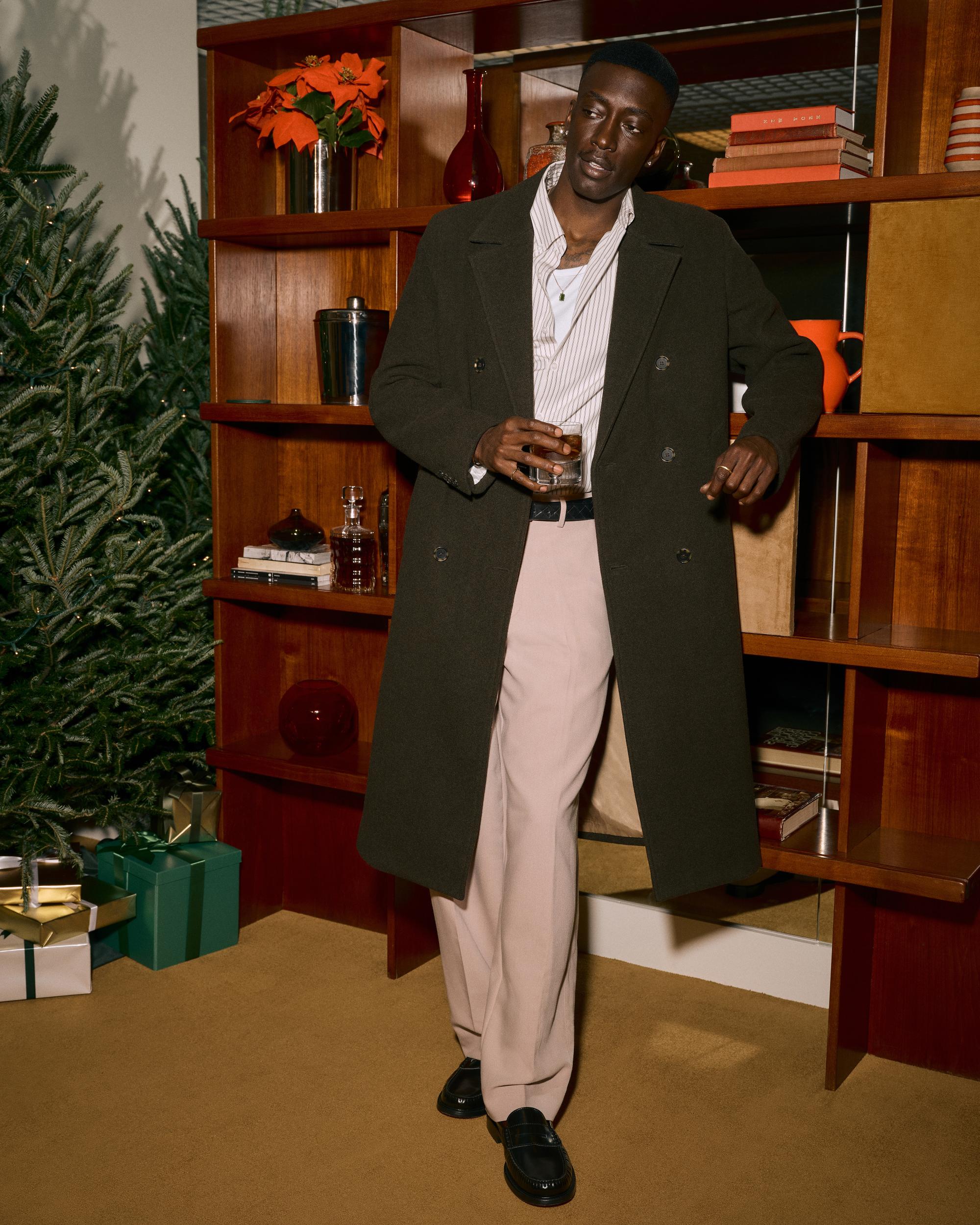 Double-Breasted Long Coat Product Image