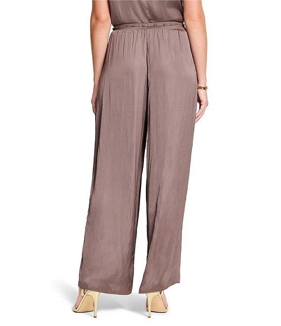 NIC + ZOE Glossy Sheen Elastic Waist Straight Leg Coordinating Pull-On Pants Product Image