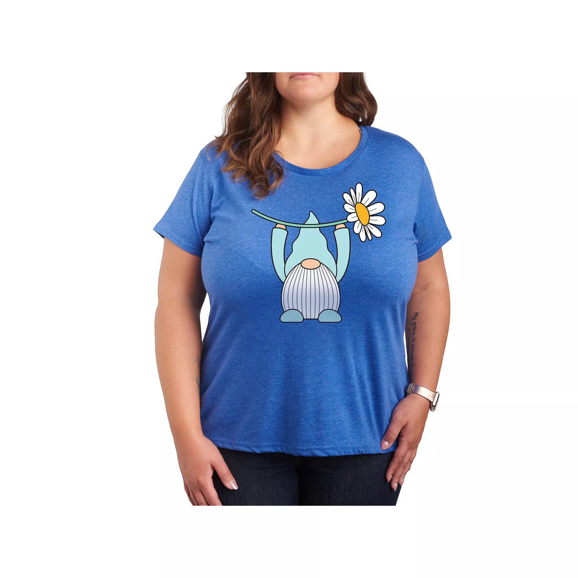 Plus Gnome Holding Daisy Graphic Tee, Women's,  Product Image