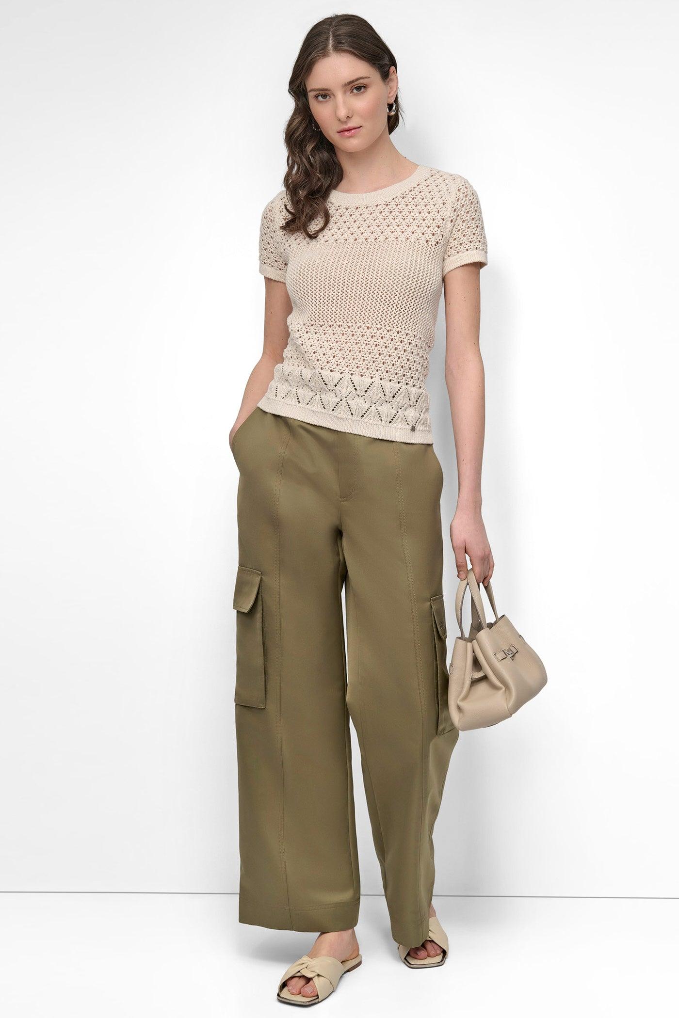 OPEN POINTELLE KNIT SWEATER TEE Product Image