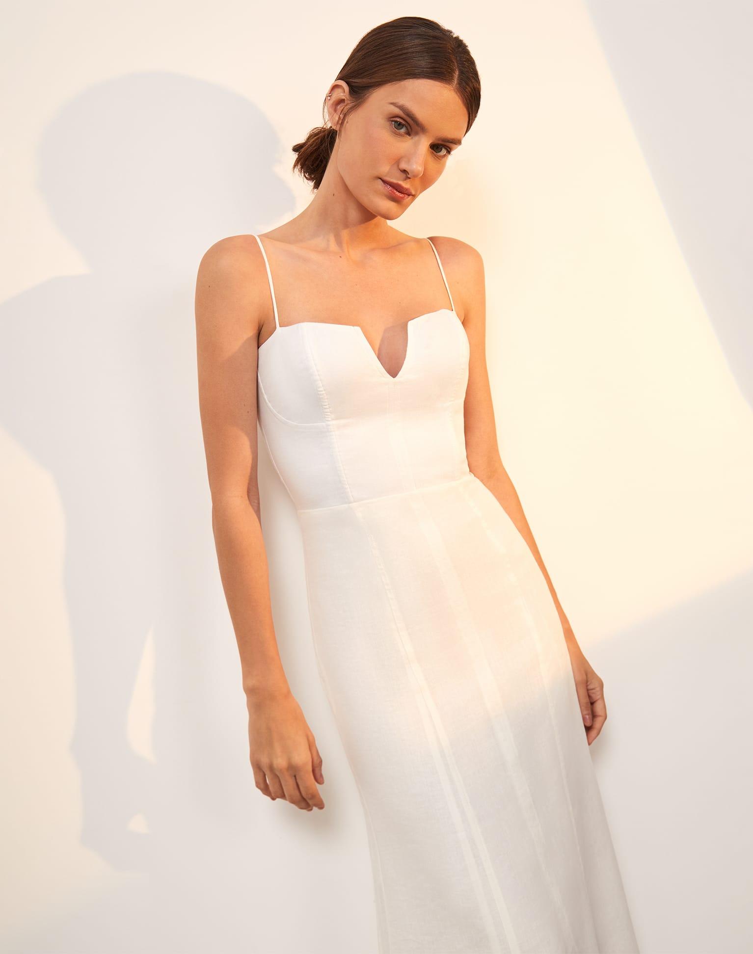 Lilith Detail Long Dress (Exchange Only) - Off White Product Image