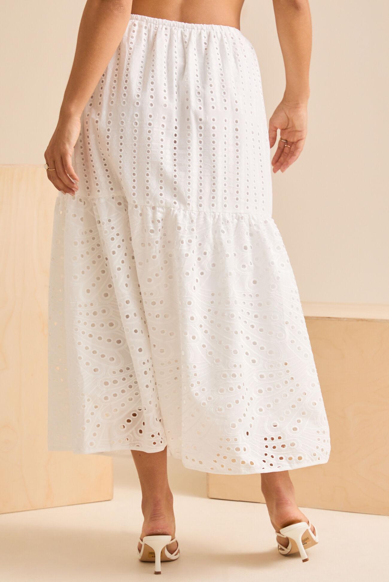 April Eyelet Midi Skirt Product Image