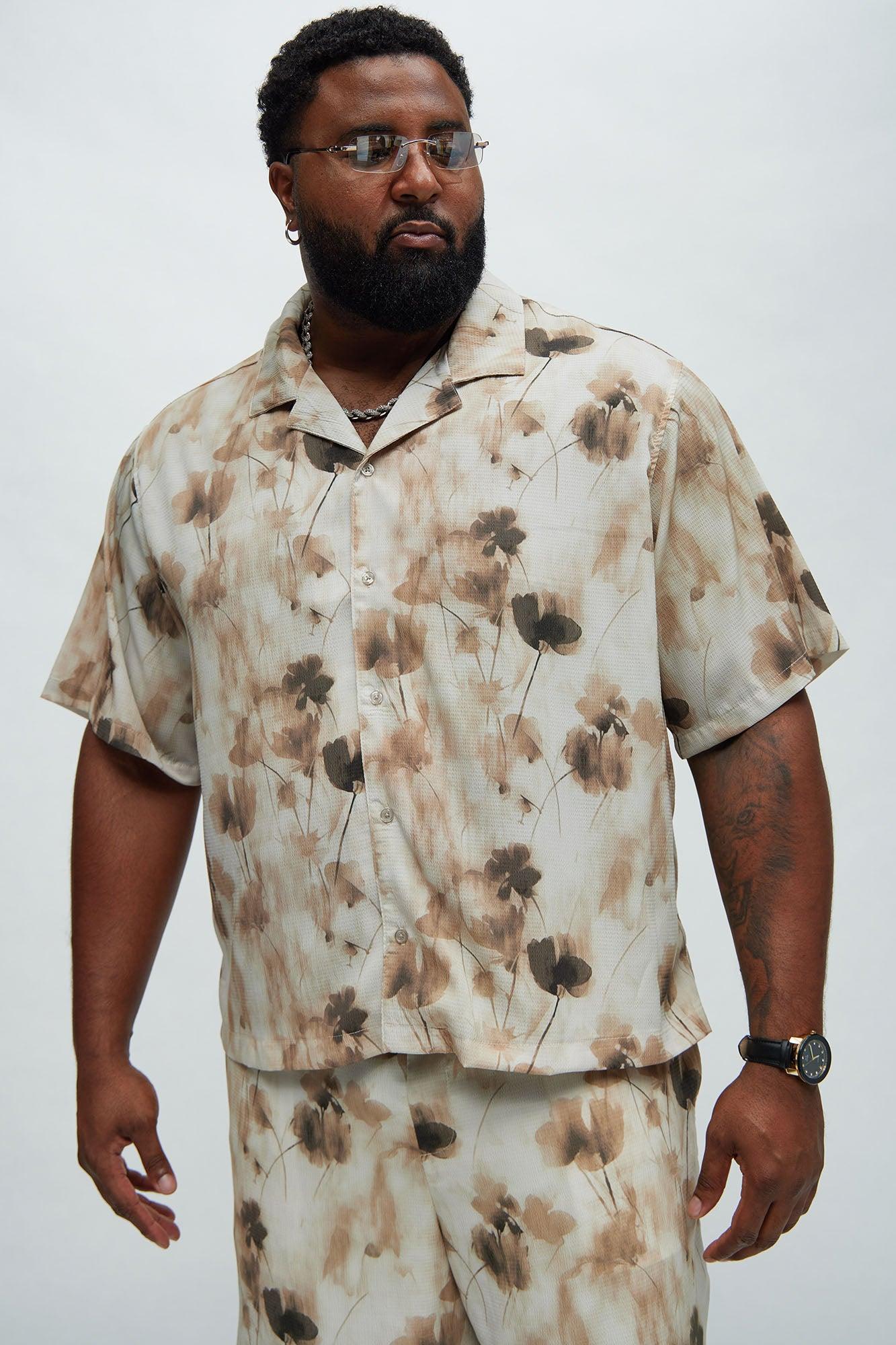 Hamilton Watercolor Foliage Shirt - Tan/Multi Product Image