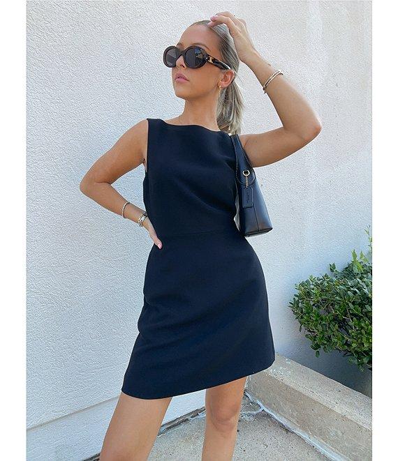 Gianni Bini Charlotte Crepe Boat Neck Sleeveless A-Line Dress Product Image