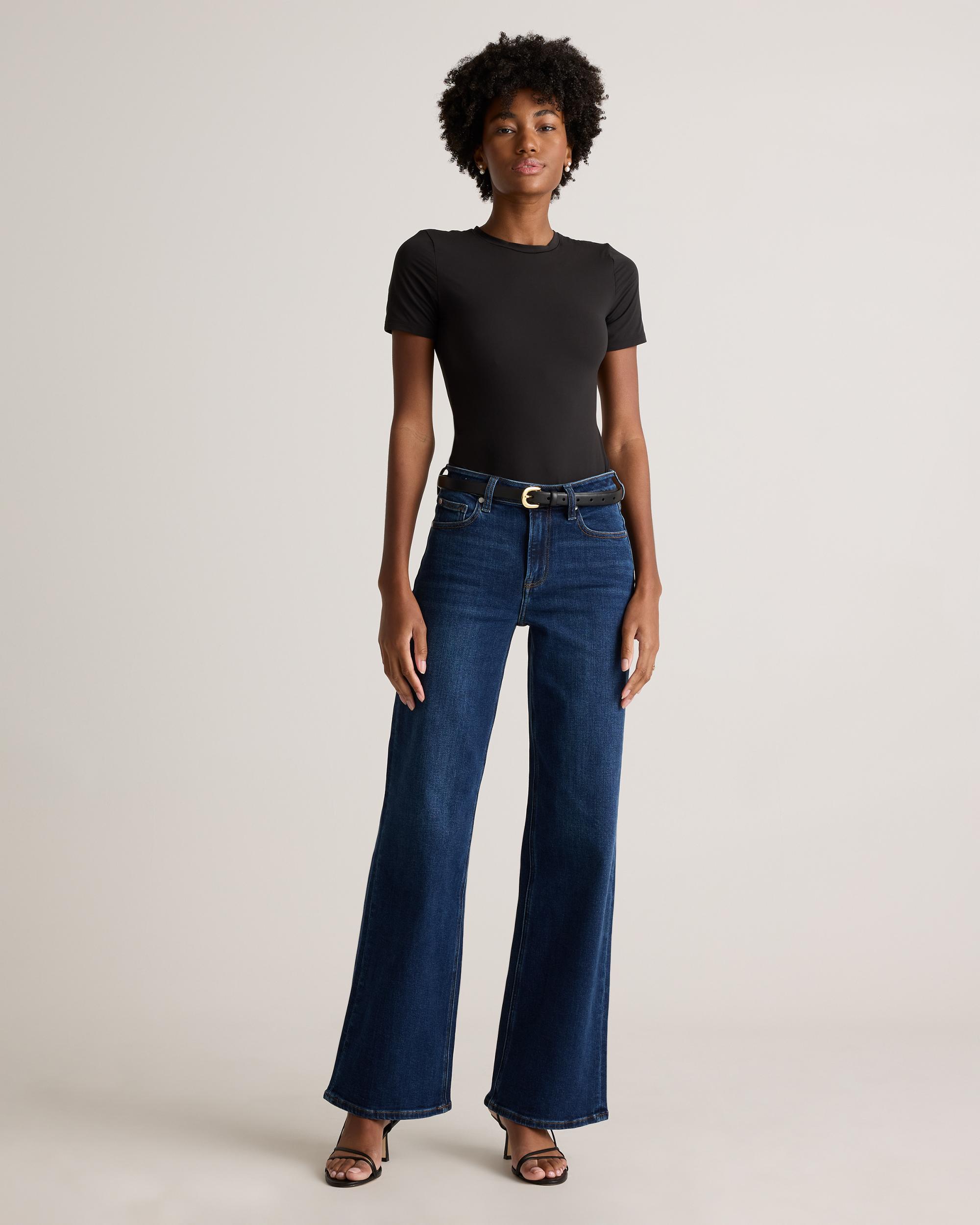 Quince | Women's Bella Stretch Wide Leg Jeans Organic Cotton Product Image