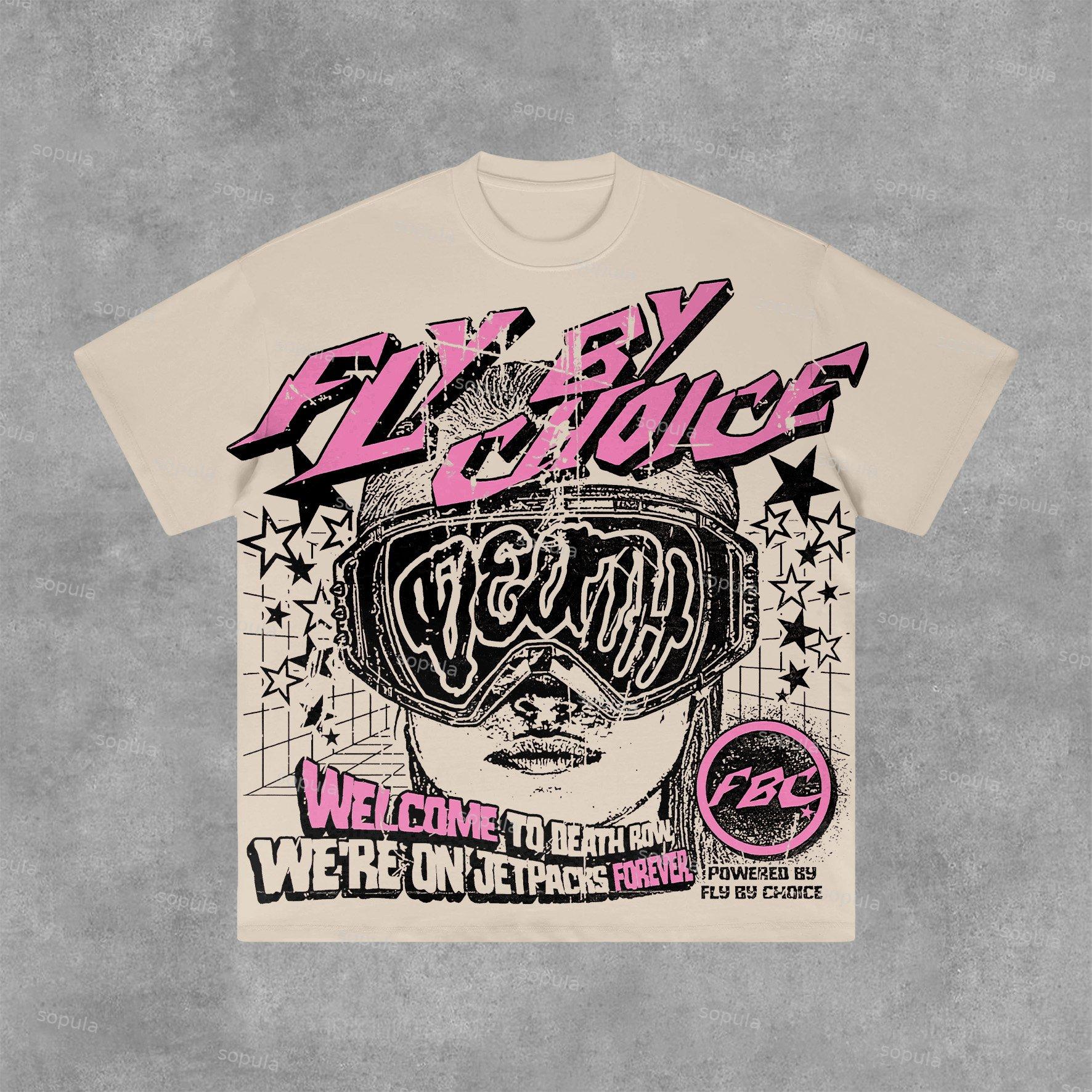 Vintage Fly By Choice Death Graphic Cotton Short Sleeve T-Shirt Product Image