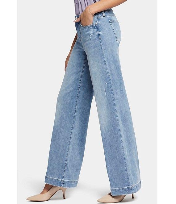 NYDJ Teresa Stretch Denim Mid Rise Wide Leg Jeans Product Image