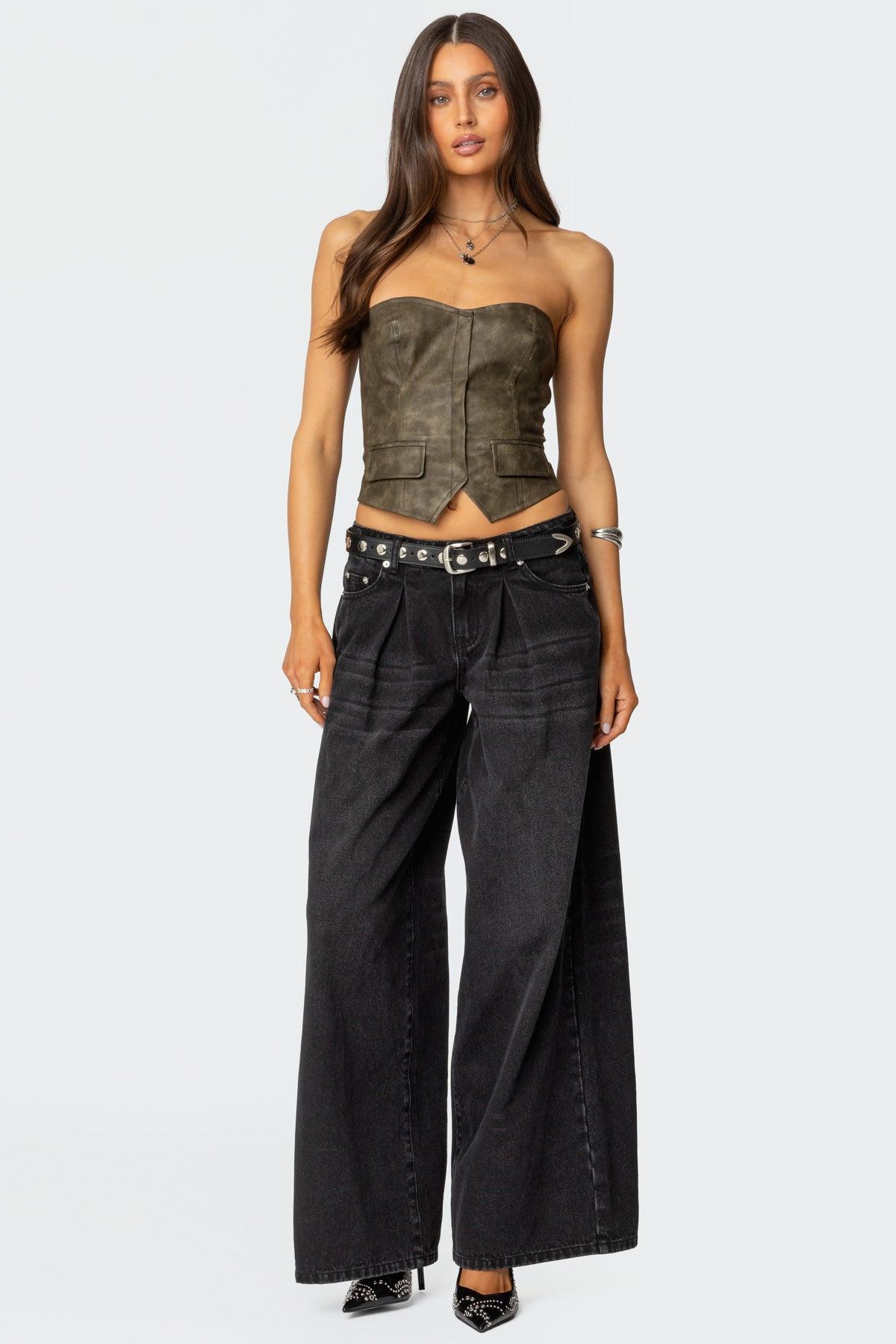 Maysen Faux Leather Corset Product Image