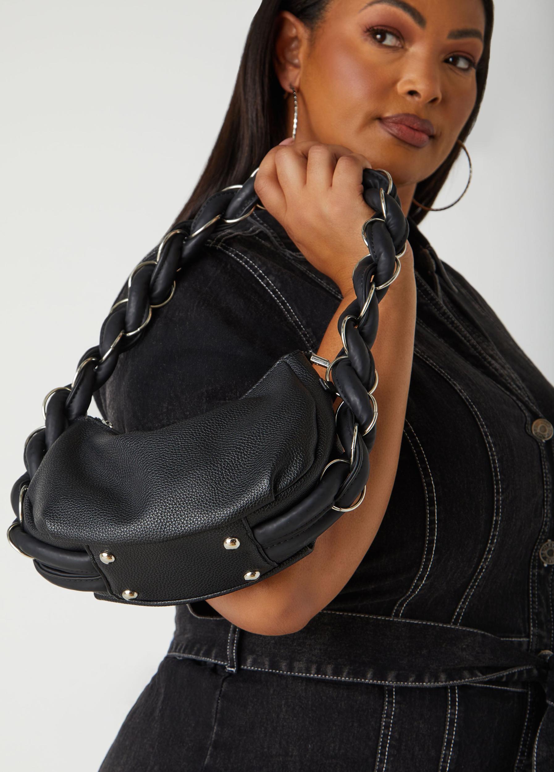 Twisted Pebbled Faux Leather Bag Product Image