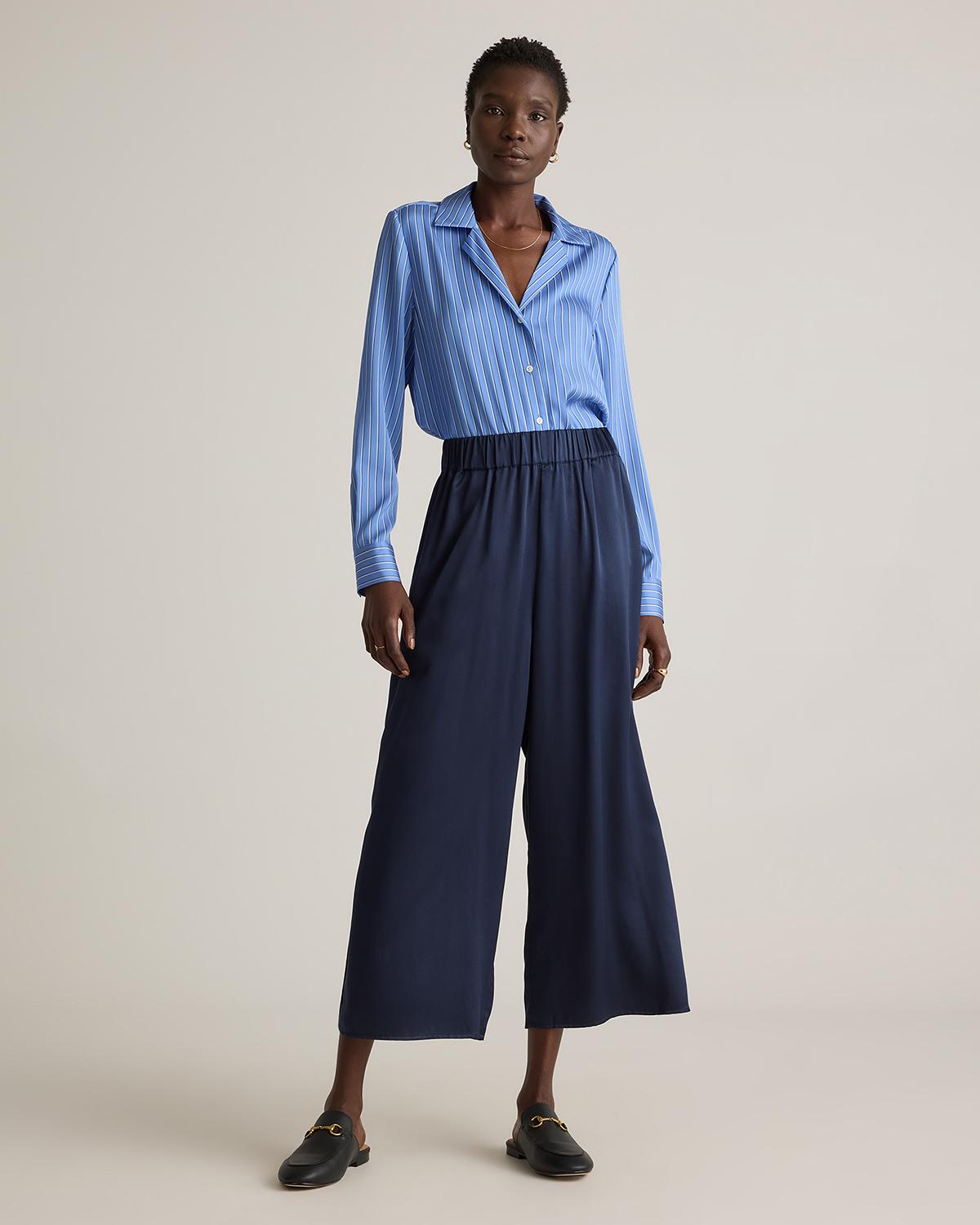 Quince | Women's Washable Stretch Silk Notch Collar Blouse Size XL Product Image