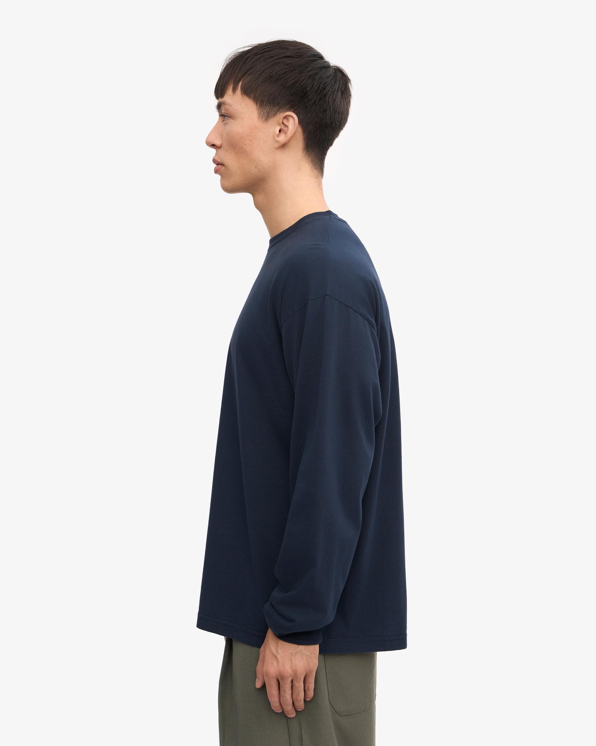 Oversized Organic LS T-Shirt - Marine Blue Product Image