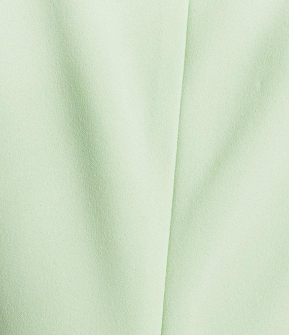 KARL LAGERFELD PARIS Scuba Crepe Crew Neck Chiffon Long Sleeve Pearl Cuff Sheath Mini Dress Product Image