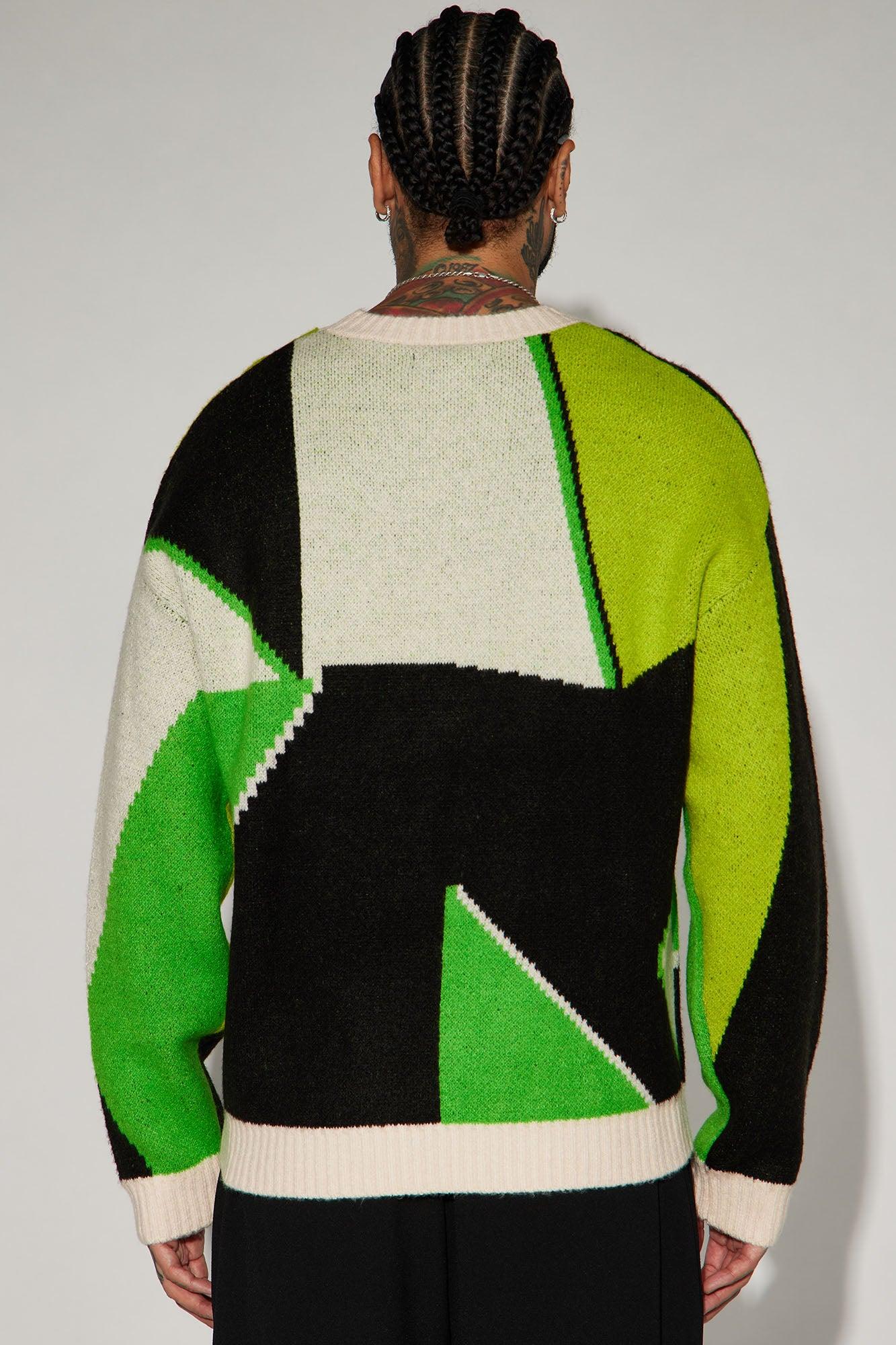 Worth It Crewneck Sweater - Green/combo Male Product Image