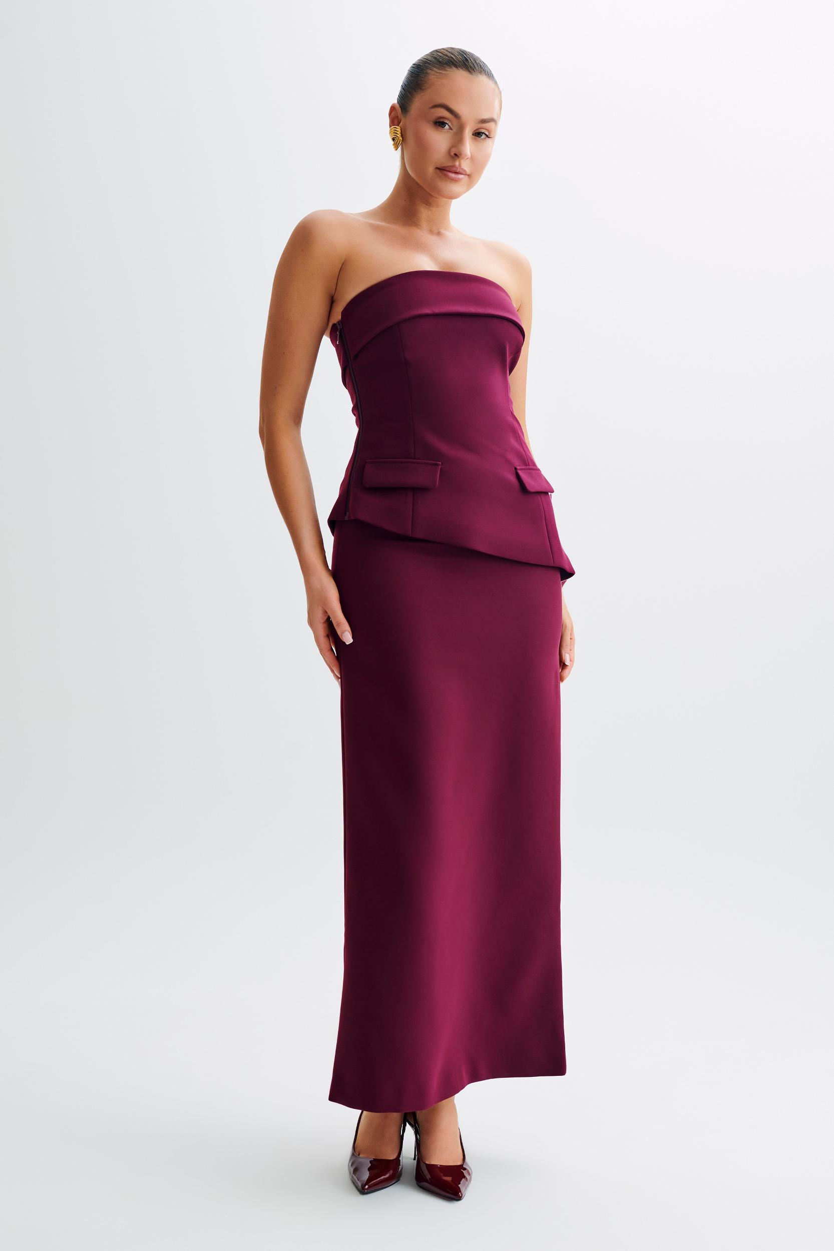 Micah Suiting Maxi Skirt - Plum Product Image