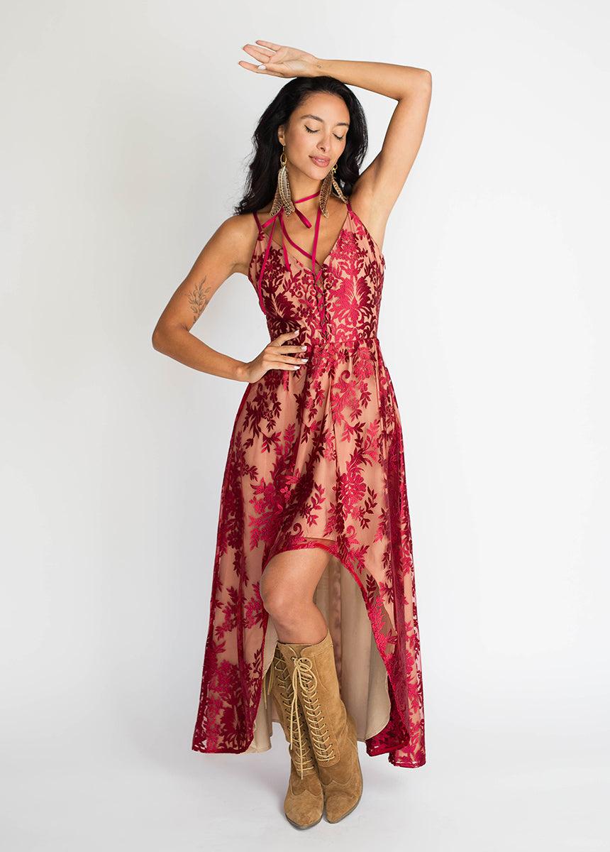 Holli Dress in Red Wine Female Product Image