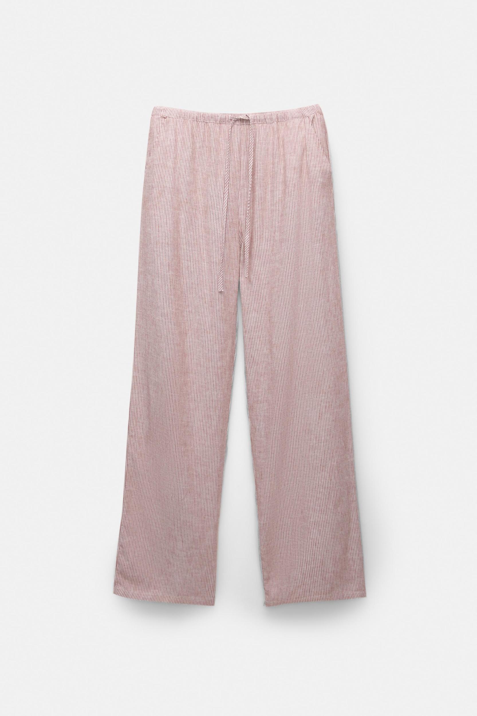 Striped pajama-style pants Product Image