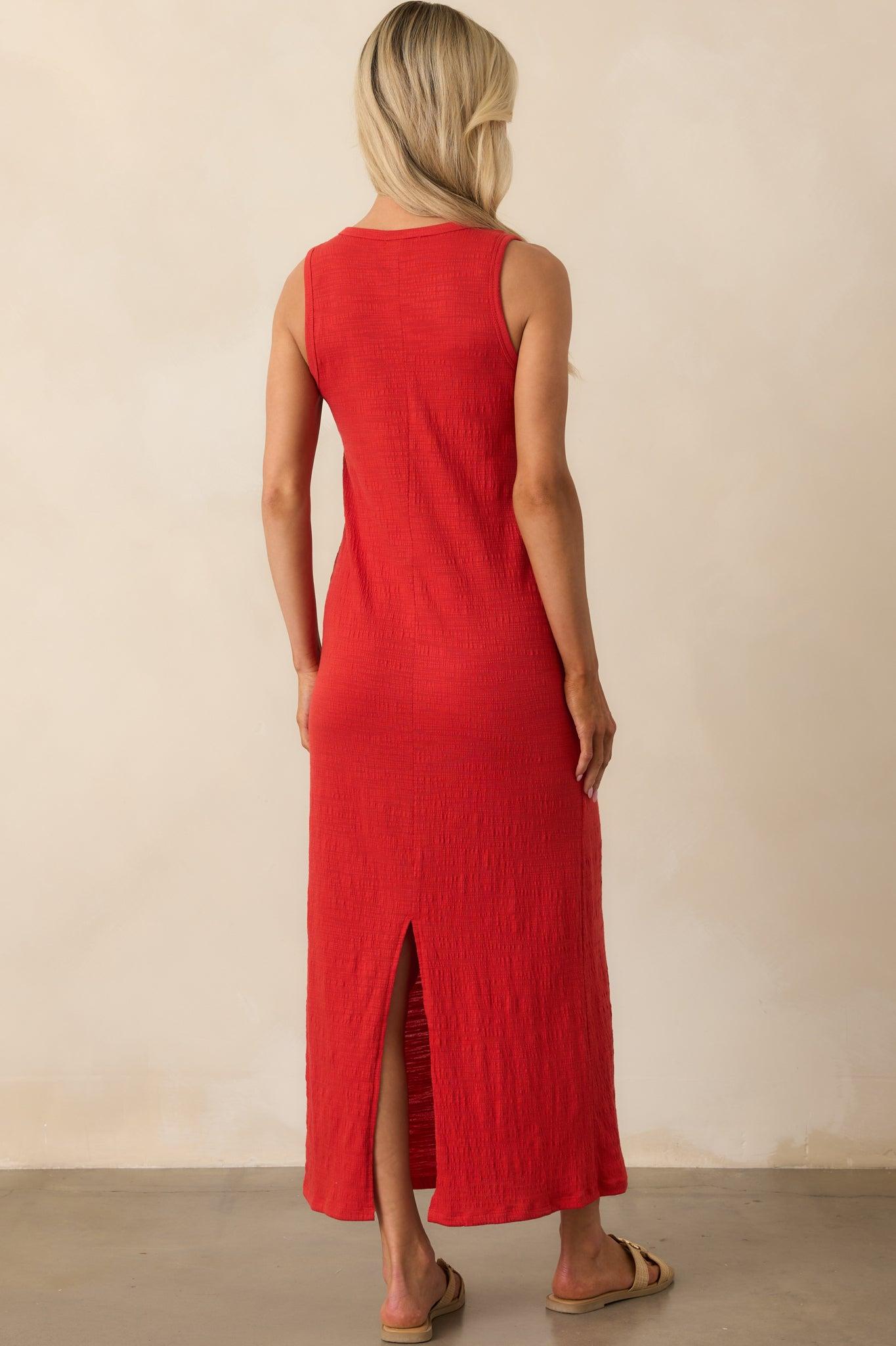 Z Supply Red Cotton Mystic Textured Midi Dress Product Image