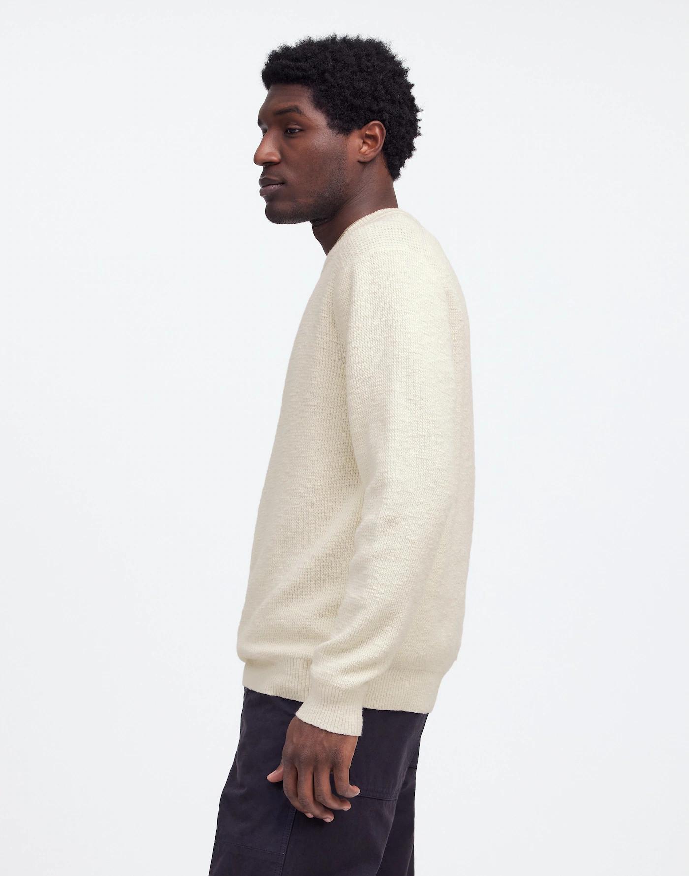 Waffle-Knit Crewneck Sweater Product Image