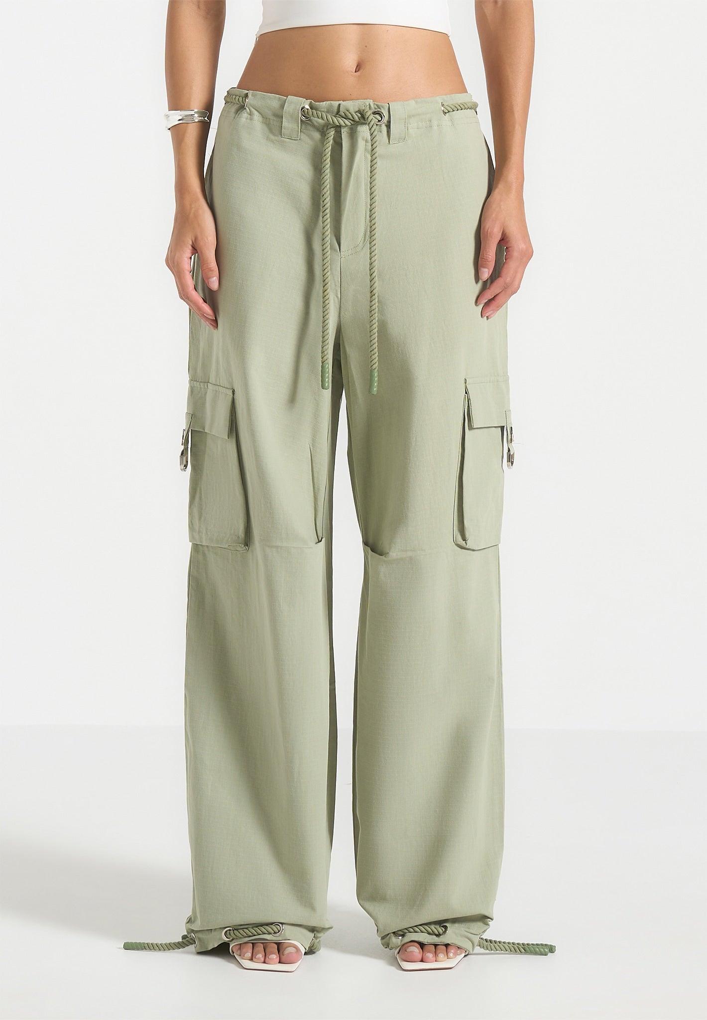 Rosa - Ripstop Parachute Cargo Pants - Sage Female Product Image