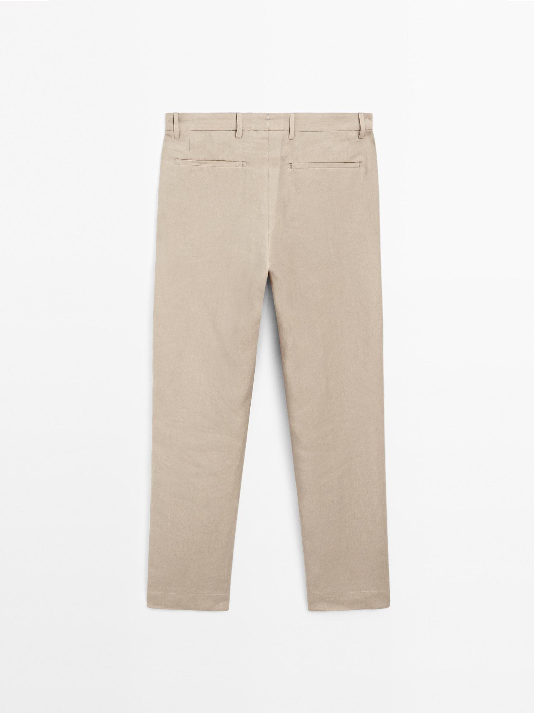 Flowing 100% linen trousers Product Image