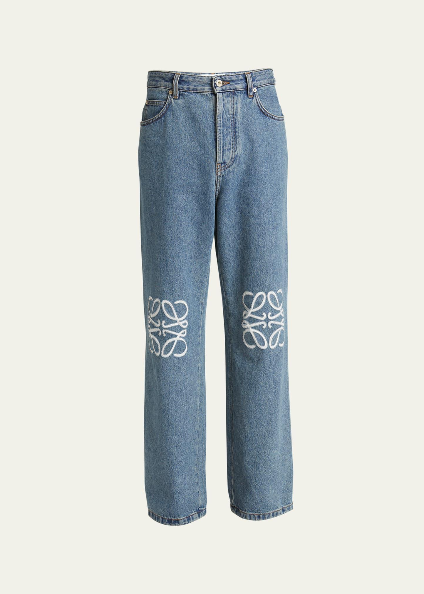 Mens Anagram Straight-Leg Jeans Product Image