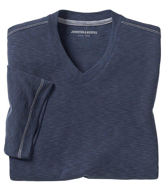 Johnston & Murphy Vintage Slub Short-Sleeve V-Neck T-Shirt Product Image