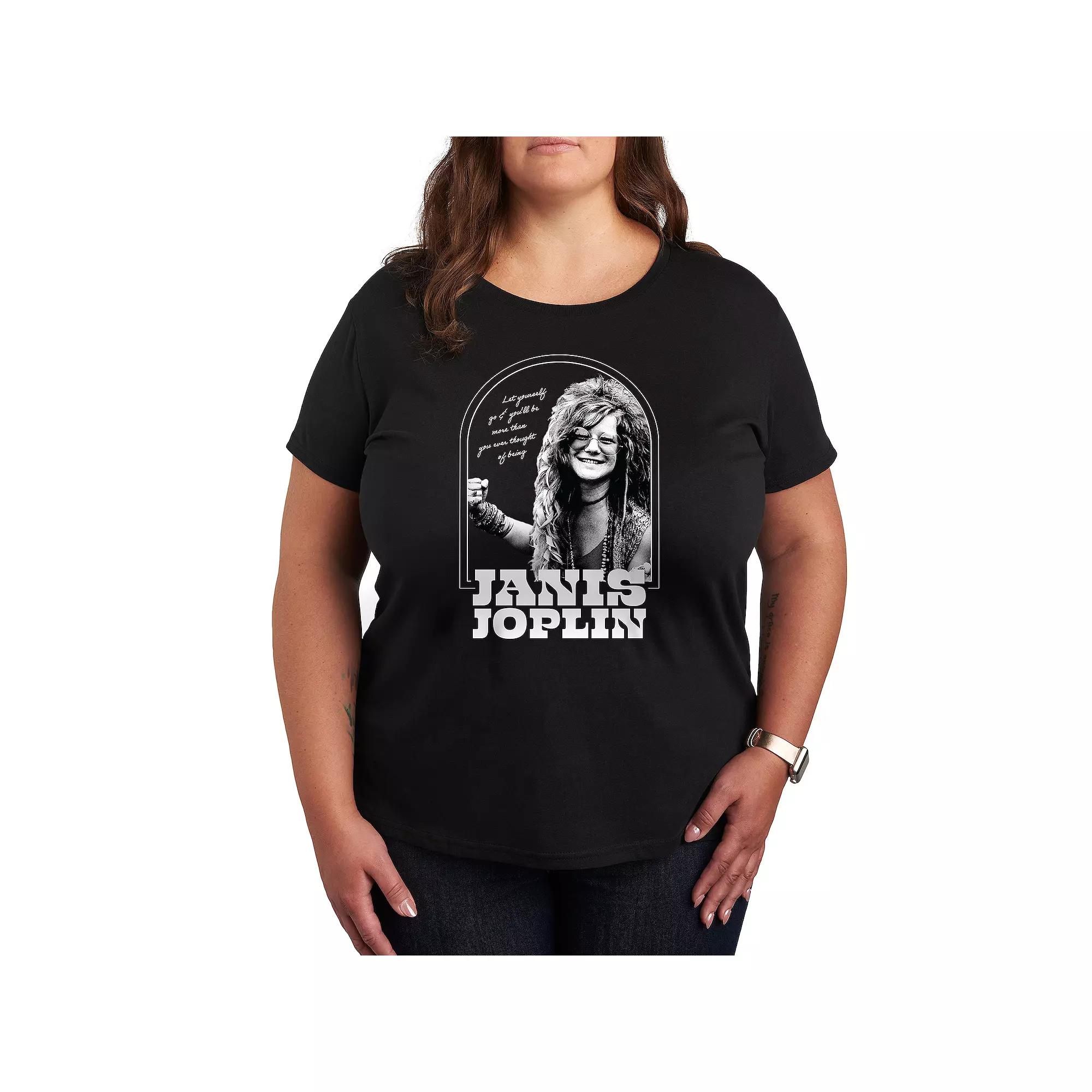 Plus Janis Joplin Let Yourself Go Graphic Tee, Women's,  Product Image