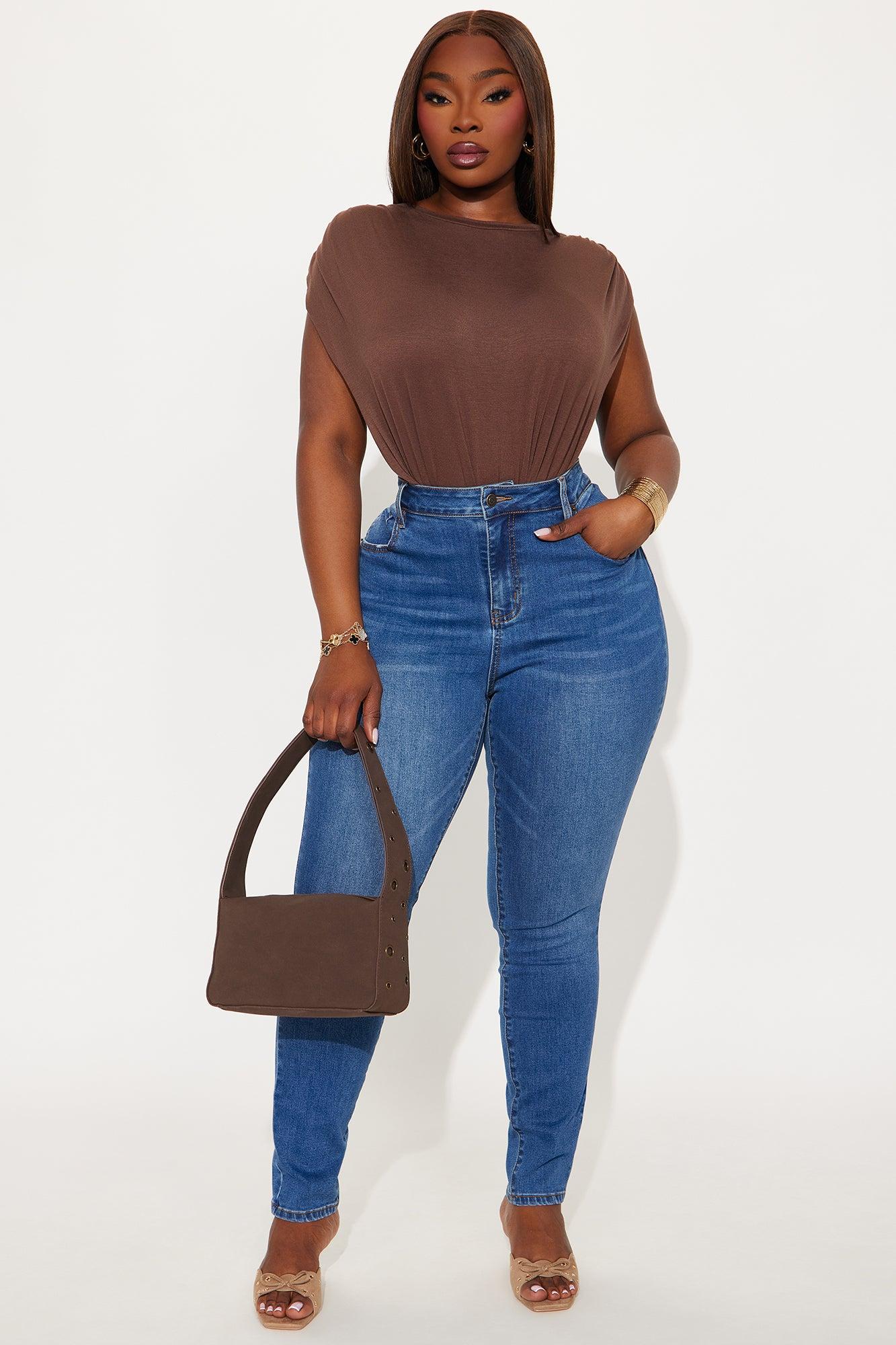 Open Concept Ruched Sleeveless Bodysuit - Chocolate Female Product Image