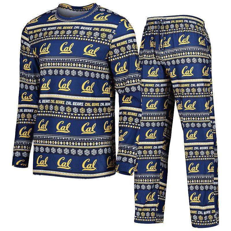 Men's Concepts Sport Navy Cal Bears Swivel Long Sleeve T-Shirt & Pants Sleep Set, Size: Large, Blue Product Image