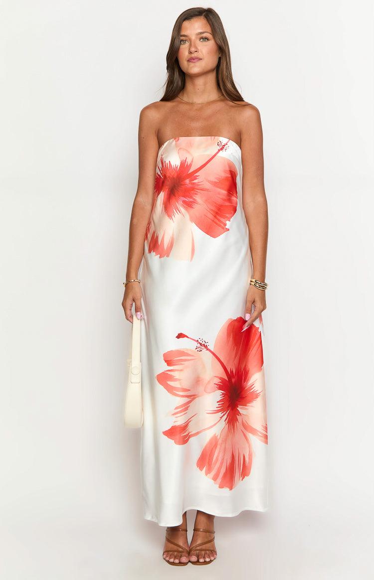 Damia White Floral Maxi Dress Product Image