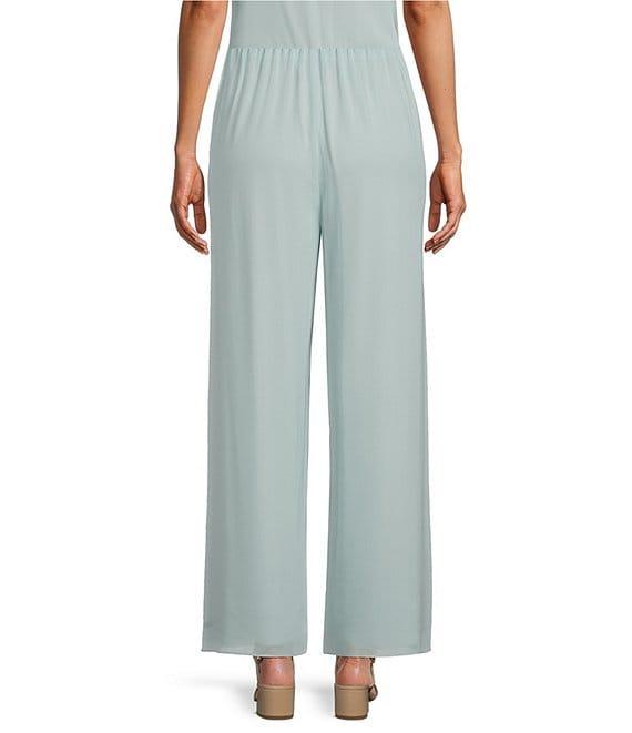 Alex Evenings Wide Leg Mid Rise Chiffon Pants Product Image