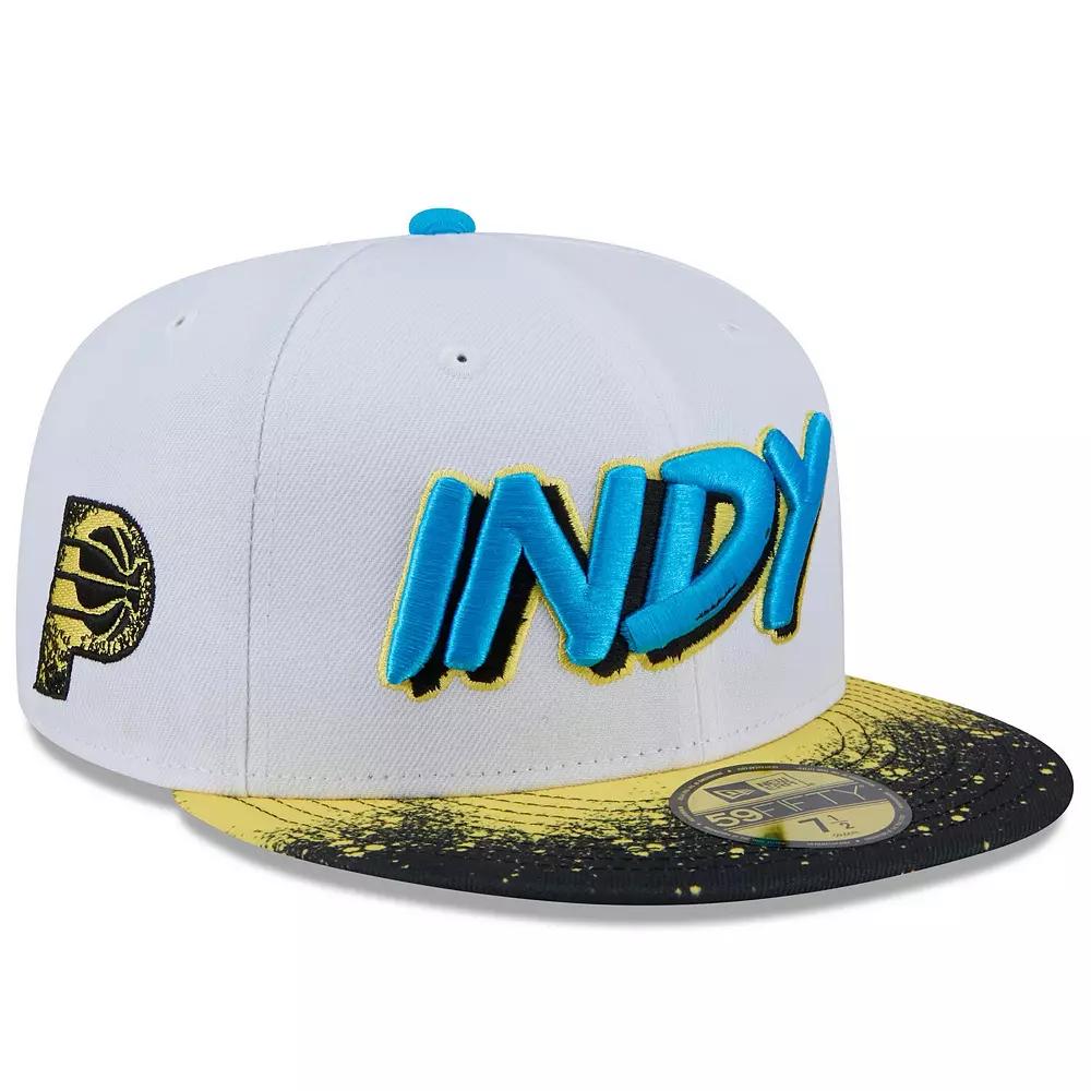 Men's New Era  White Indiana Pacers 2024/25 City Edition 59FIFTY Fitted Hat, Size: 7 Product Image