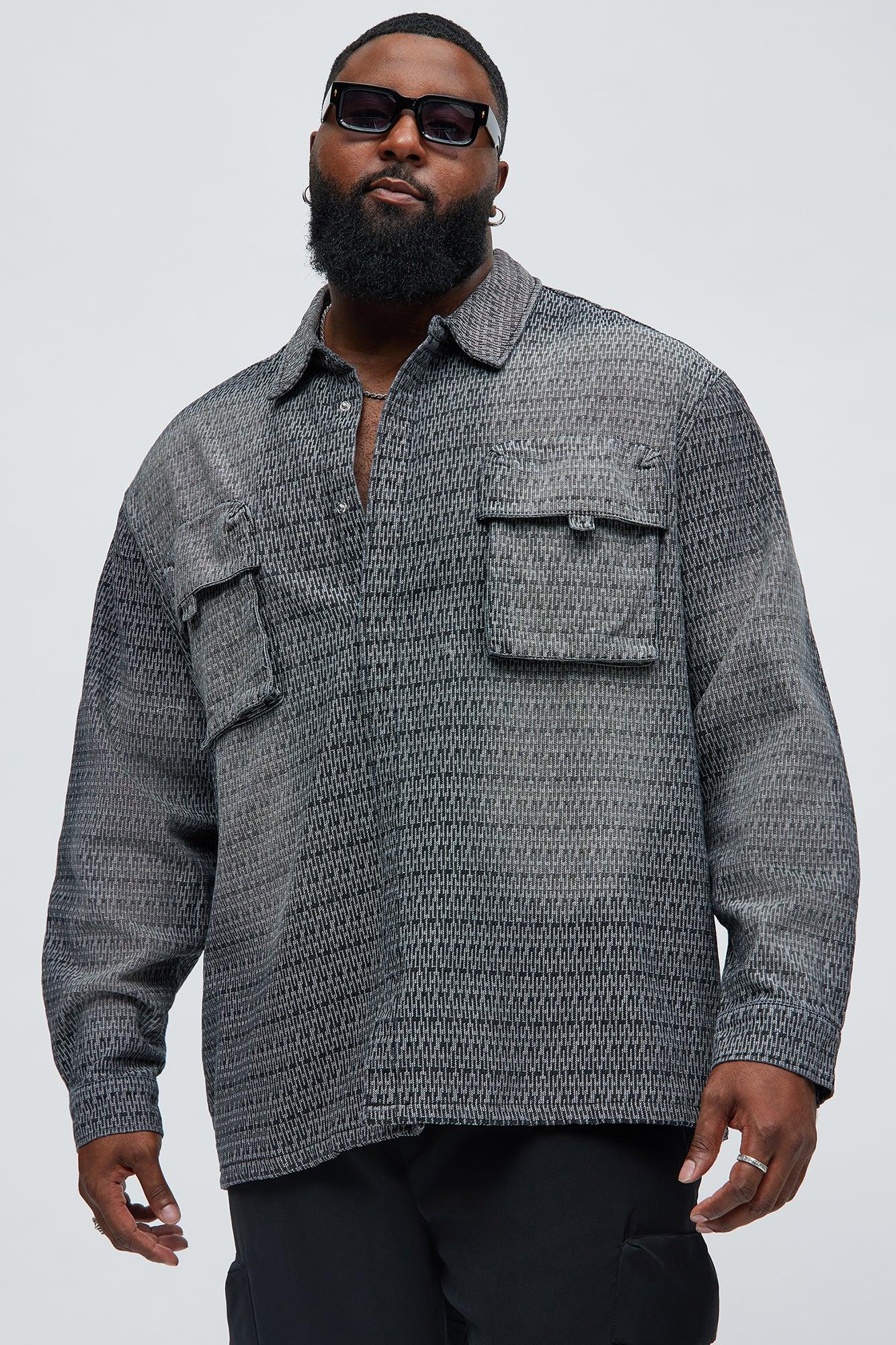 Abel Textured Button Up Shirt - Black Product Image