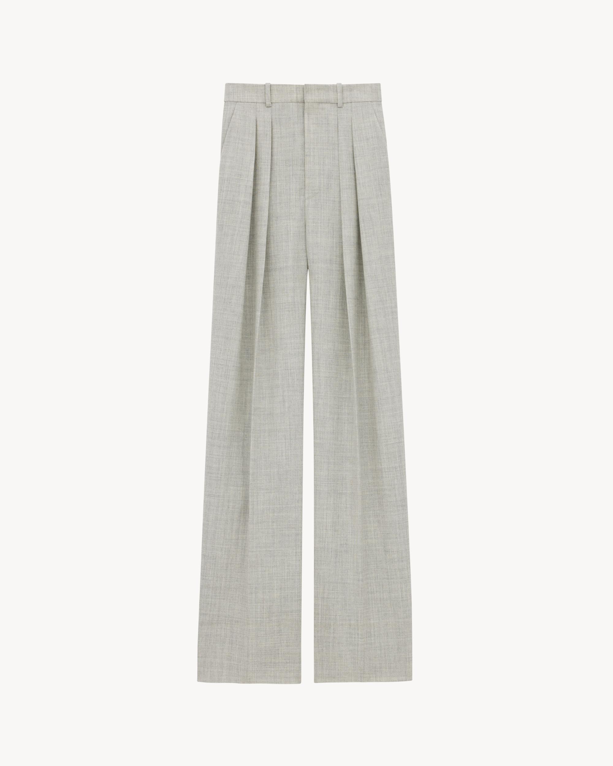 wide-leg pants in wool chiné Product Image