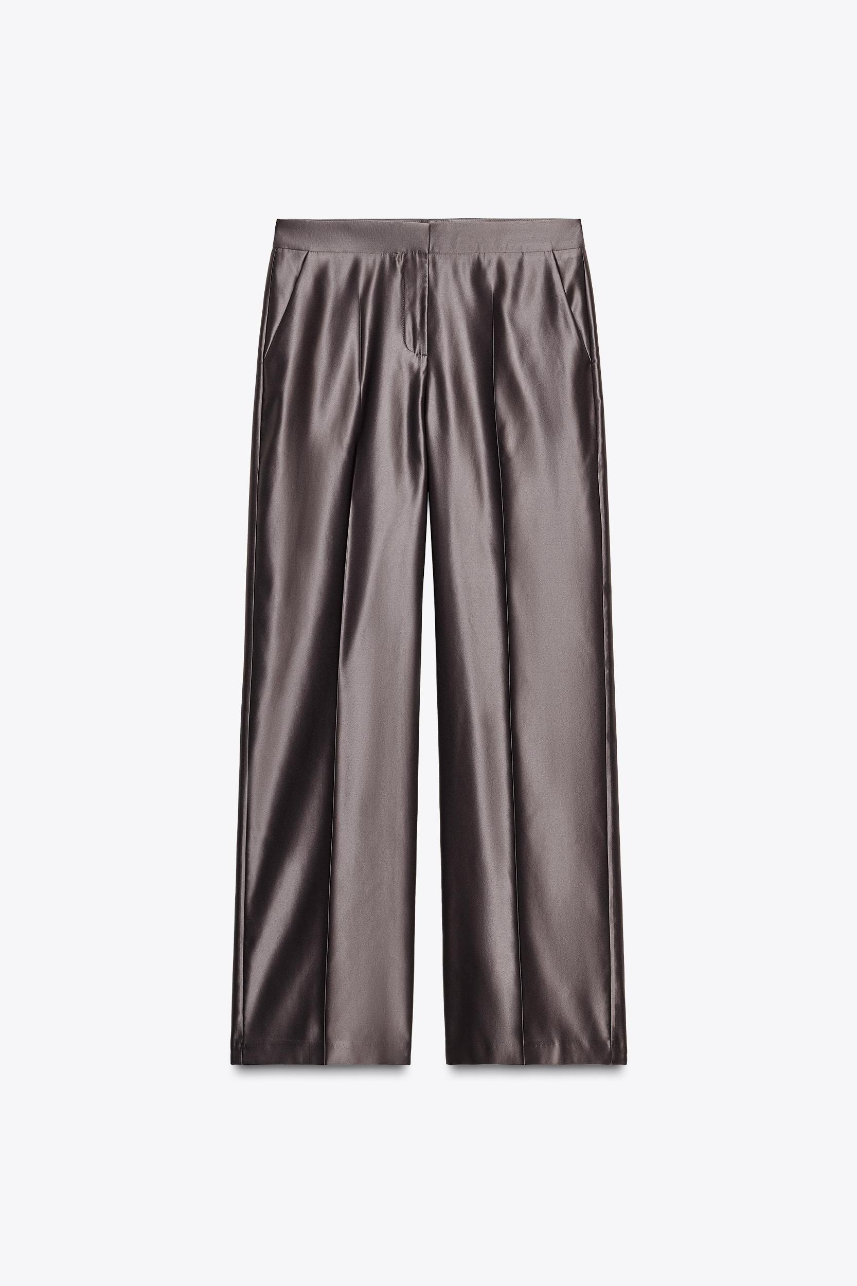 SATIN STRAIGHT LEG PANTS Product Image